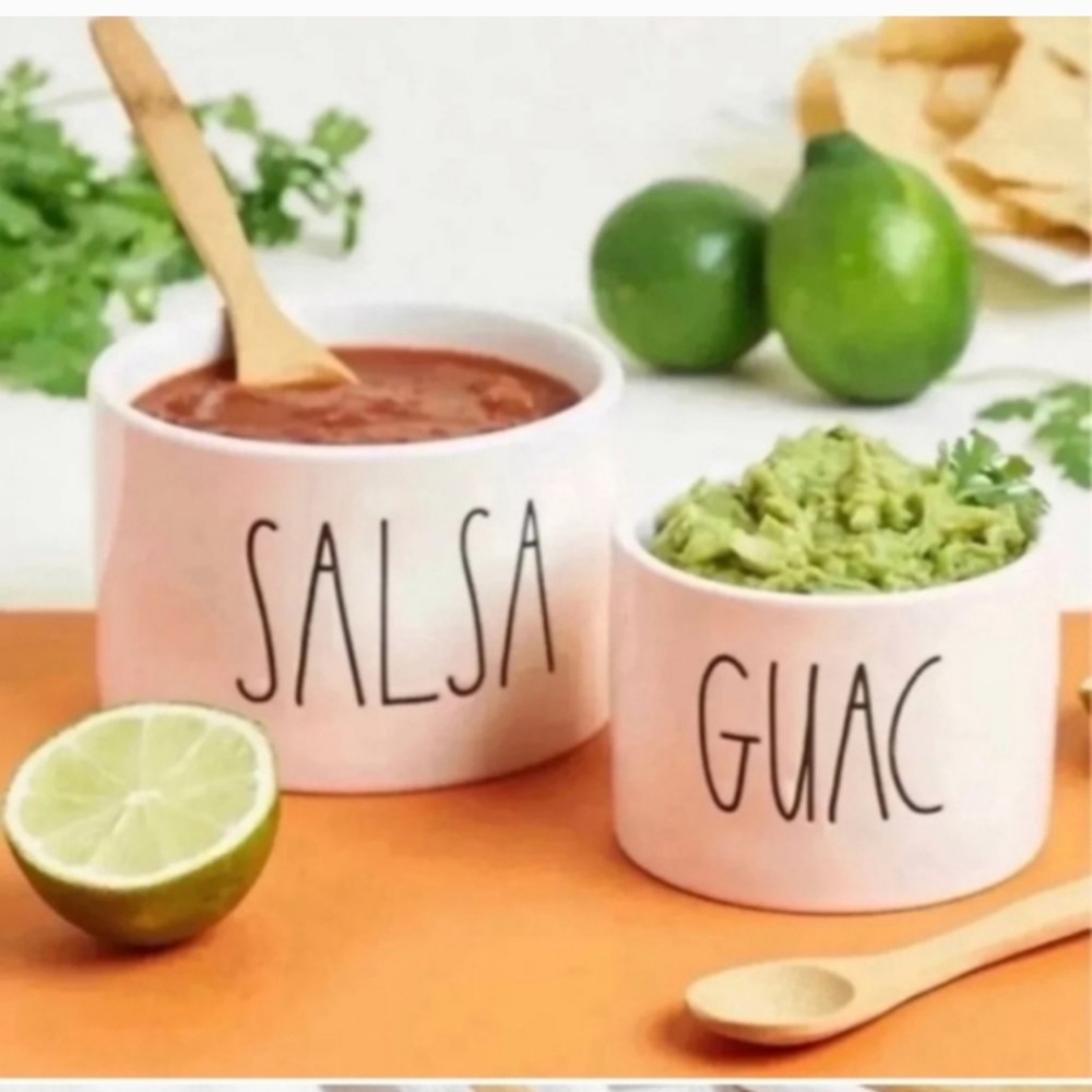 Rae Dunn Cream Salsa and Guac Ceramic Bowls